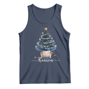 Nativity Scene Tank Top Jesus Reason Tis The Season Christian Christmas Tree TS10 Navy Print Your Wear