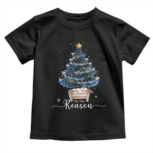 Nativity Scene Toddler T Shirt Jesus Reason Tis The Season Christian Christmas Tree TS10 Black Print Your Wear