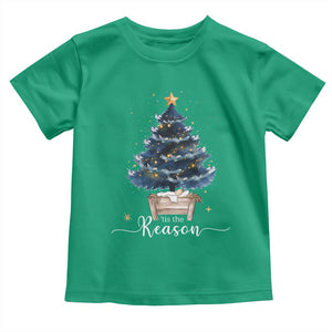 Nativity Scene Toddler T Shirt Jesus Reason Tis The Season Christian Christmas Tree TS10 Irish Green Print Your Wear
