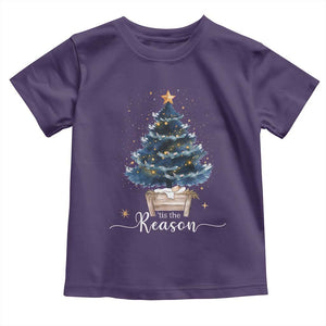 Nativity Scene Toddler T Shirt Jesus Reason Tis The Season Christian Christmas Tree TS10 Purple Print Your Wear
