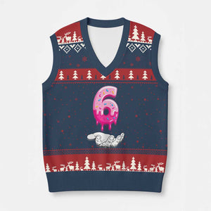 Funny 67 Six Seven Meme Couple Matching V-Neck Knit Sweater Vest Number 6 Baseball Ice Cream Drip TS10 Navy Red Print Your Wear