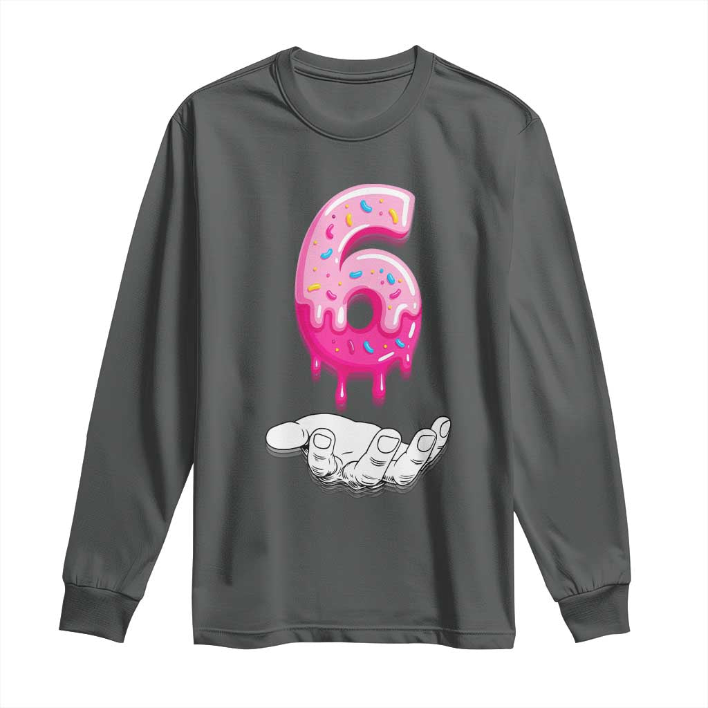 Funny 67 Six Seven Meme Couple Matching Long Sleeve Shirt Number 6 Baseball Ice Cream Drip TS10 Dark Heather Print Your Wear