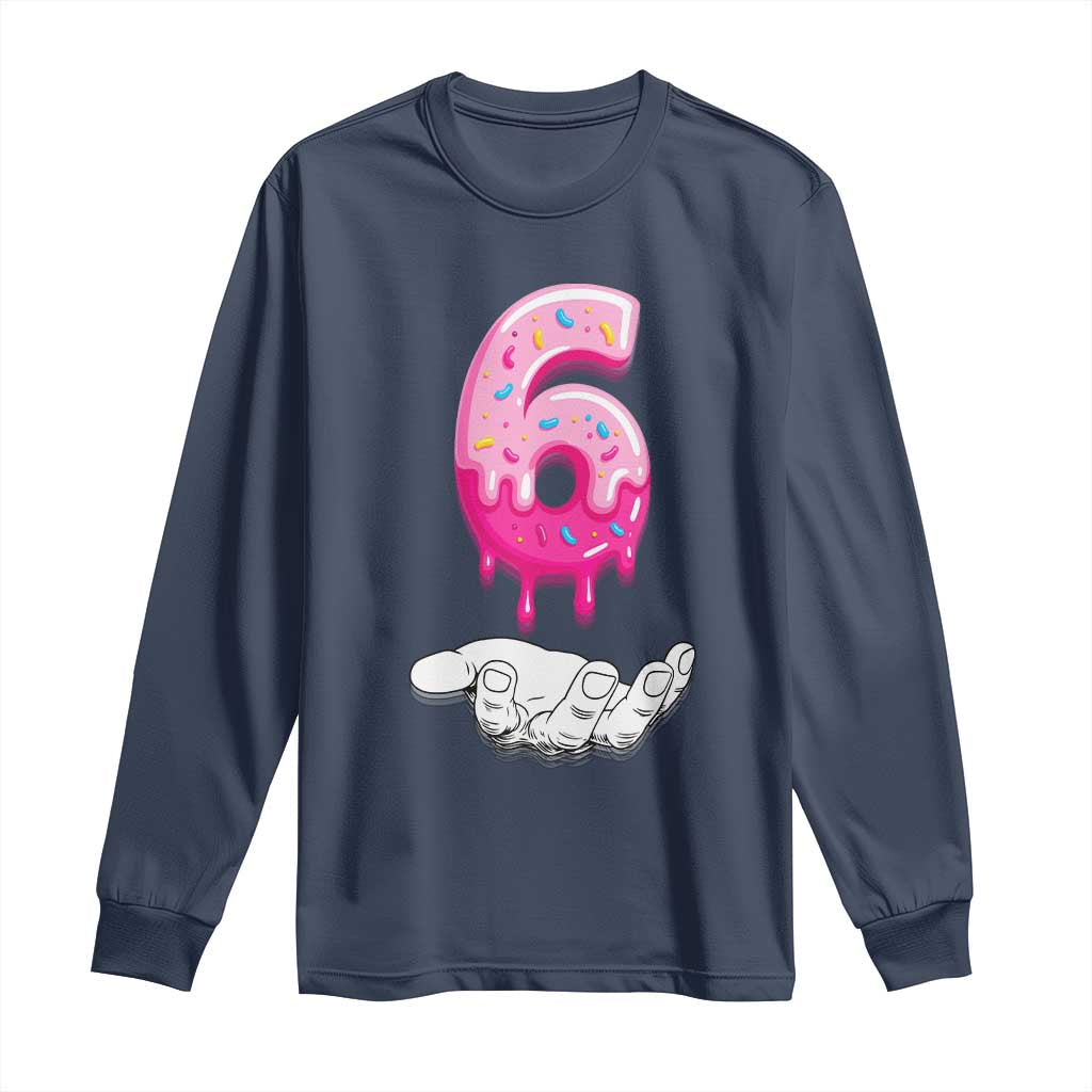 Funny 67 Six Seven Meme Couple Matching Long Sleeve Shirt Number 6 Baseball Ice Cream Drip TS10 Navy Print Your Wear