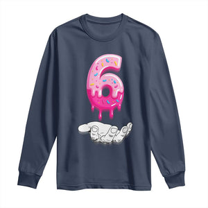 Funny 67 Six Seven Meme Couple Matching Long Sleeve Shirt Number 6 Baseball Ice Cream Drip TS10 Navy Print Your Wear