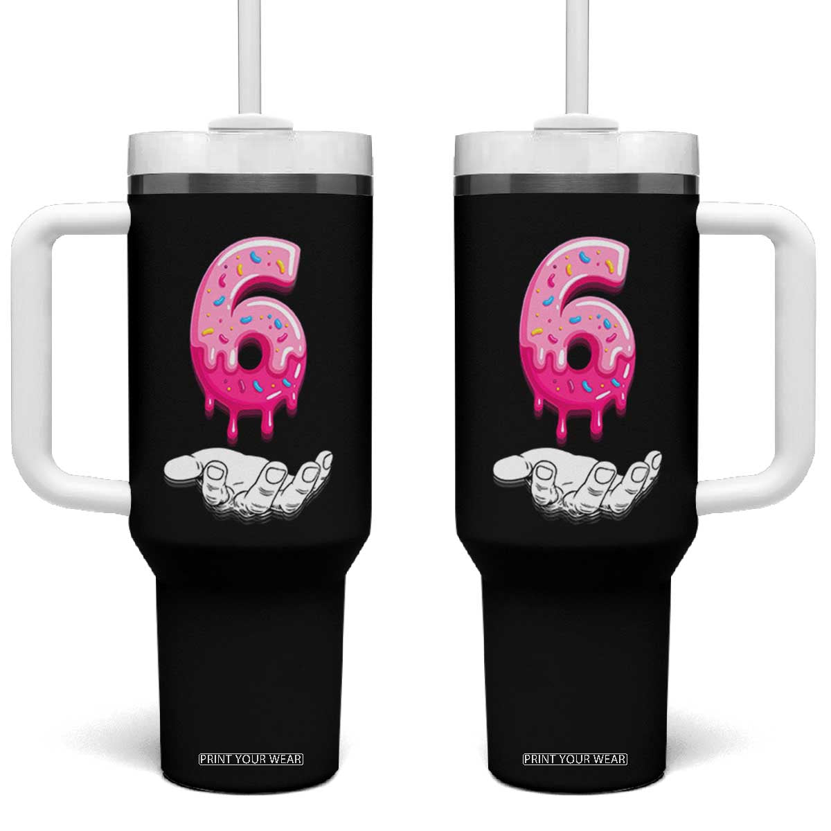 Funny 67 Six Seven Meme Couple Matching Tumbler With Handle Number 6 Baseball Ice Cream Drip TS10 One Size: 40 oz Black Print Your Wear