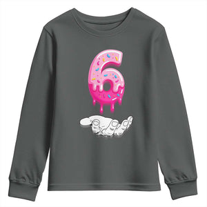 Funny 67 Six Seven Meme Couple Matching Youth Sweatshirt Number 6 Baseball Ice Cream Drip TS10 Dark Heather Print Your Wear