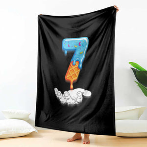 Funny 67 Six Seven Meme Couple Matching Throw Blanket Number 7 Baseball Ice Cream Drip TS10 Print Your Wear