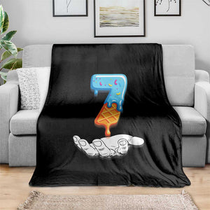 Funny 67 Six Seven Meme Couple Matching Throw Blanket Number 7 Baseball Ice Cream Drip TS10 Print Your Wear