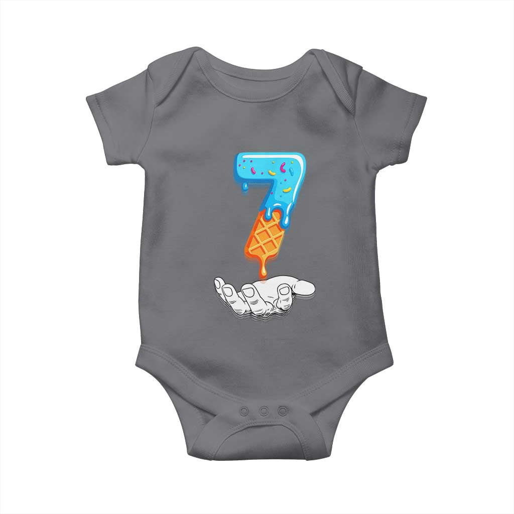 Funny 67 Six Seven Meme Couple Matching Baby Onesie Number 7 Baseball Ice Cream Drip TS10 Charcoal Print Your Wear