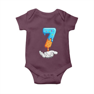 Funny 67 Six Seven Meme Couple Matching Baby Onesie Number 7 Baseball Ice Cream Drip TS10 Maroon Print Your Wear