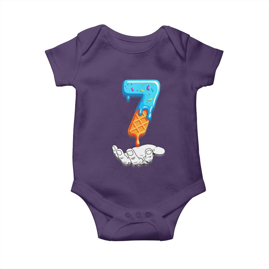 Funny 67 Six Seven Meme Couple Matching Baby Onesie Number 7 Baseball Ice Cream Drip TS10 Purple Print Your Wear