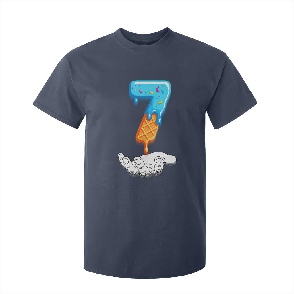 Funny 67 Six Seven Meme Couple Matching T Shirt For Kid Number 7 Baseball Ice Cream Drip TS10 Navy Print Your Wear