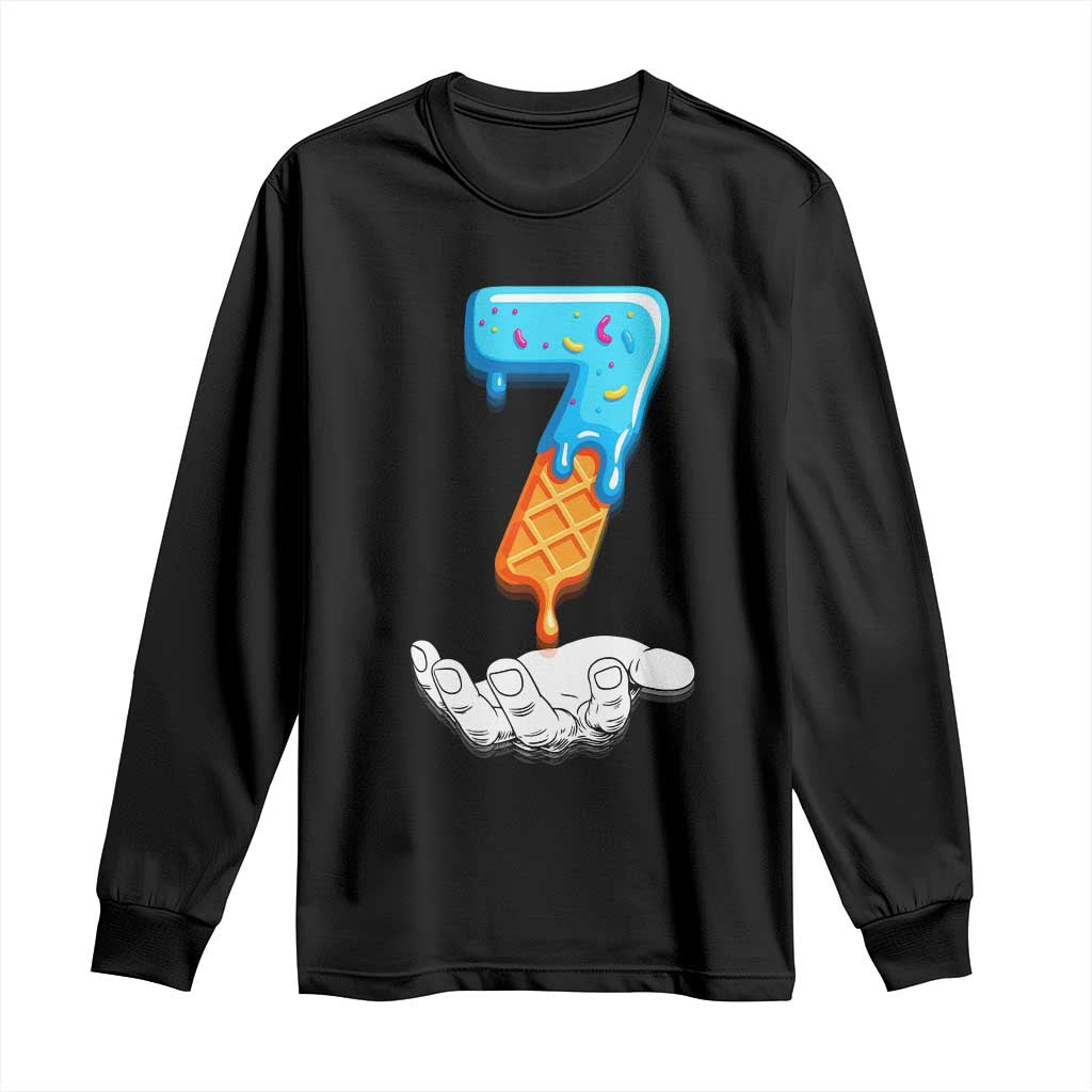 Funny 67 Six Seven Meme Couple Matching Long Sleeve Shirt Number 7 Baseball Ice Cream Drip TS10 Black Print Your Wear