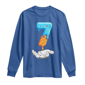 Funny 67 Six Seven Meme Couple Matching Long Sleeve Shirt Number 7 Baseball Ice Cream Drip TS10 Royal Blue Print Your Wear