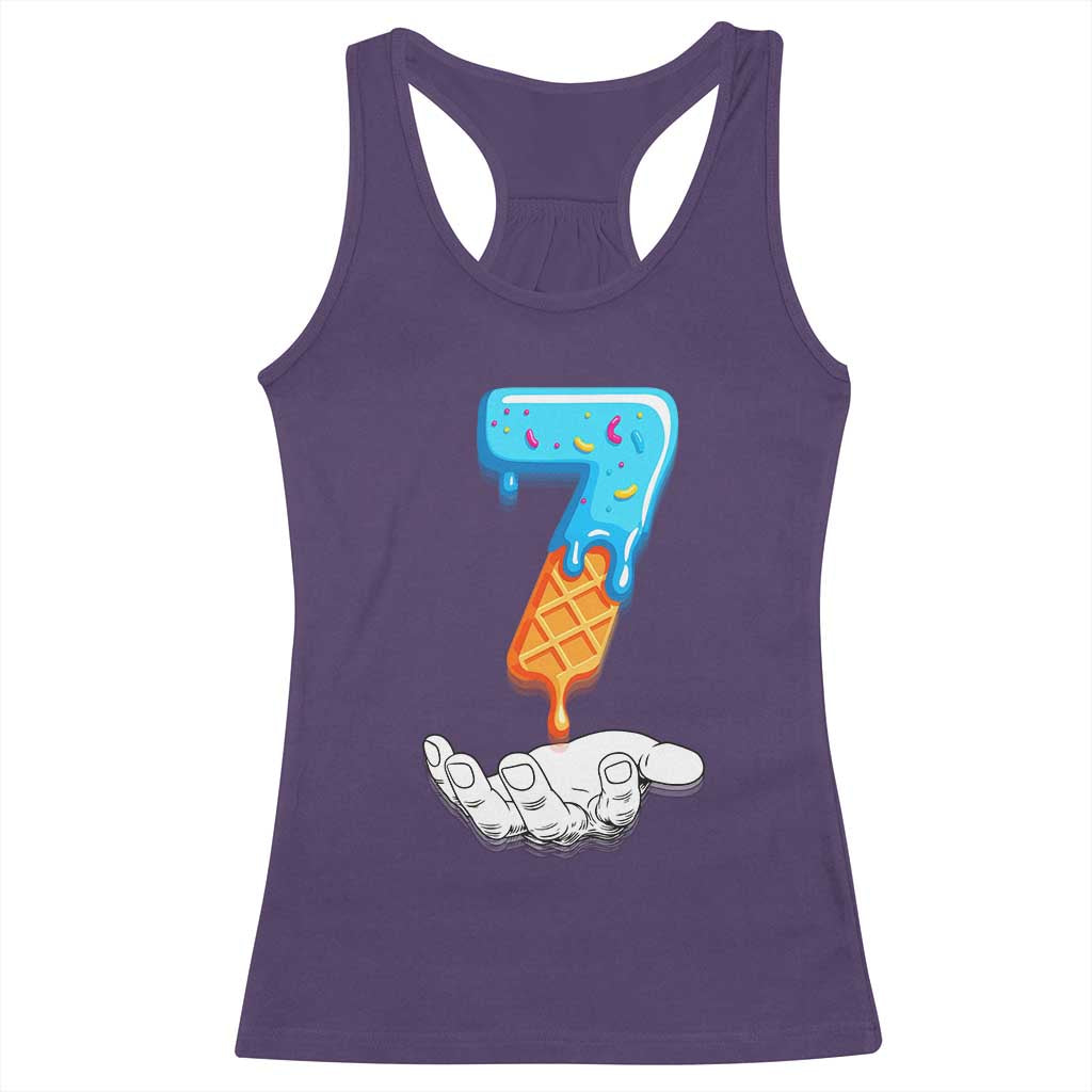Funny 67 Six Seven Meme Couple Matching Racerback Tank Top Number 7 Baseball Ice Cream Drip TS10 Purple Print Your Wear