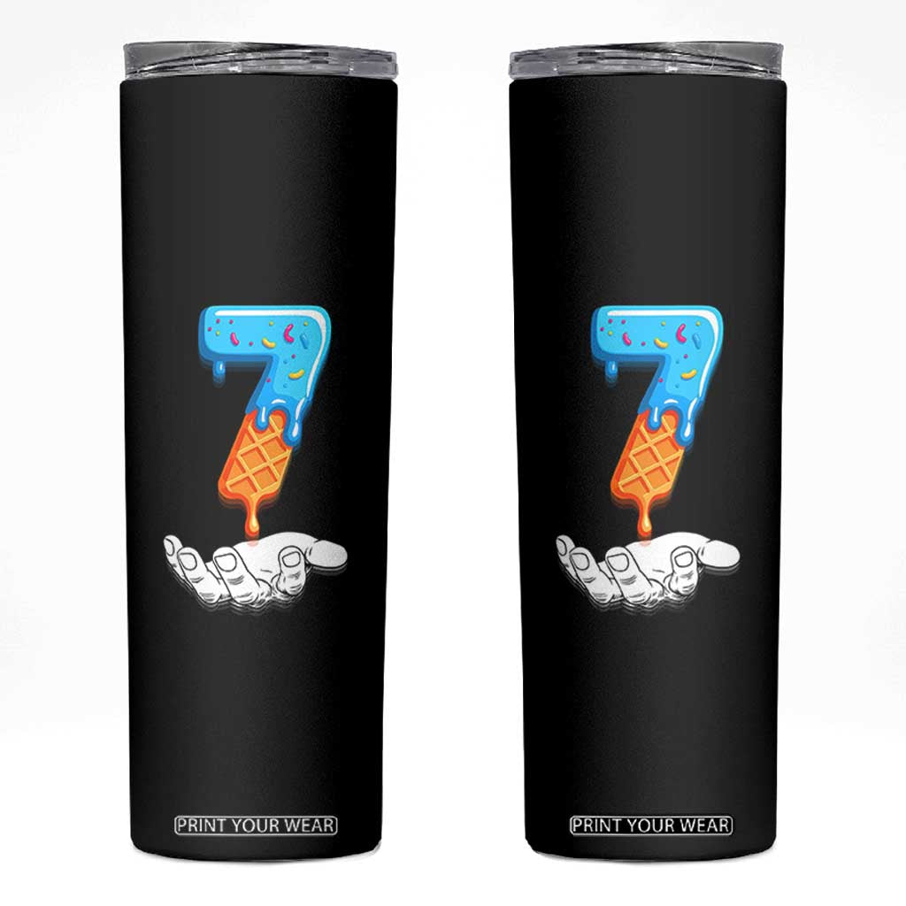 Funny 67 Six Seven Meme Couple Matching Skinny Tumbler Number 7 Baseball Ice Cream Drip TS10 Black Print Your Wear
