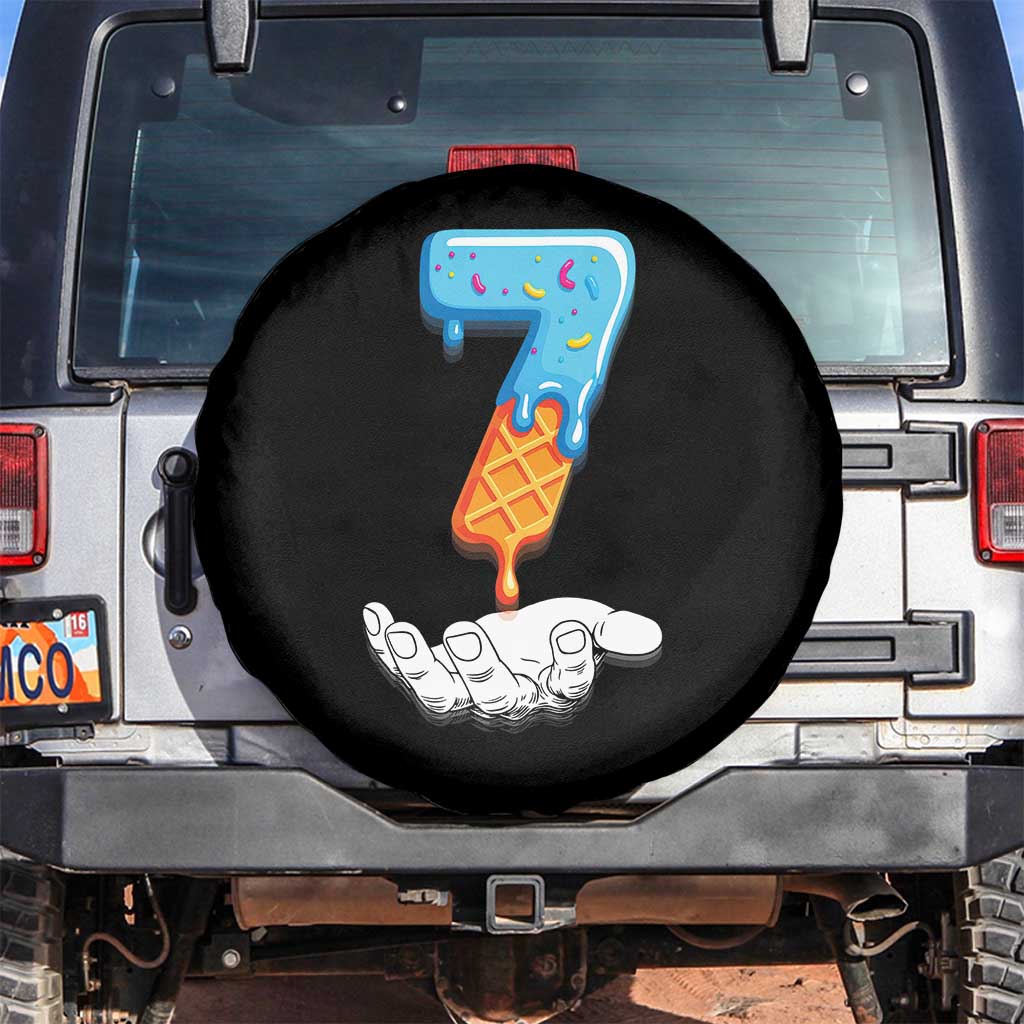 Funny 67 Six Seven Meme Couple Matching Spare Tire Cover Number 7 Baseball Ice Cream Drip TS10 No hole Black Print Your Wear