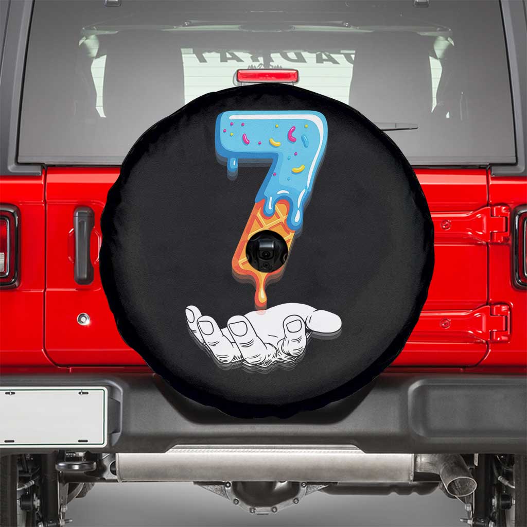 Funny 67 Six Seven Meme Couple Matching Spare Tire Cover Number 7 Baseball Ice Cream Drip TS10 Black Print Your Wear