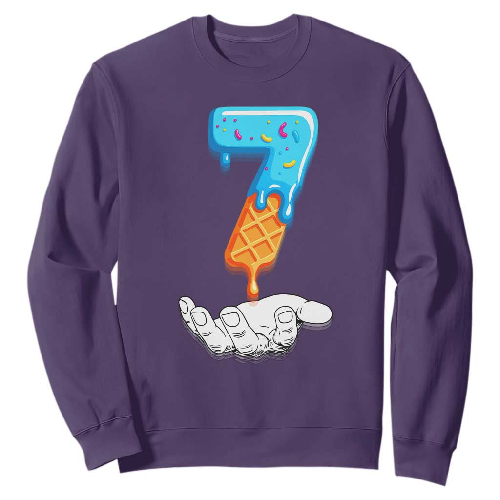 Funny 67 Six Seven Meme Couple Matching Sweatshirt Number 7 Baseball Ice Cream Drip TS10 Purple Print Your Wear