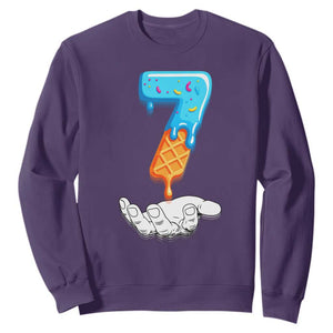 Funny 67 Six Seven Meme Couple Matching Sweatshirt Number 7 Baseball Ice Cream Drip TS10 Purple Print Your Wear