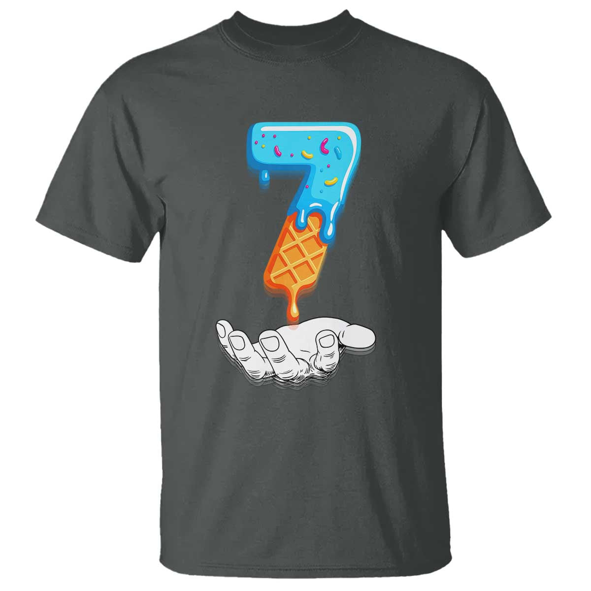 Funny 67 Six Seven Meme Couple Matching T Shirt Number 7 Baseball Ice Cream Drip TS10 Dark Heather Print Your Wear