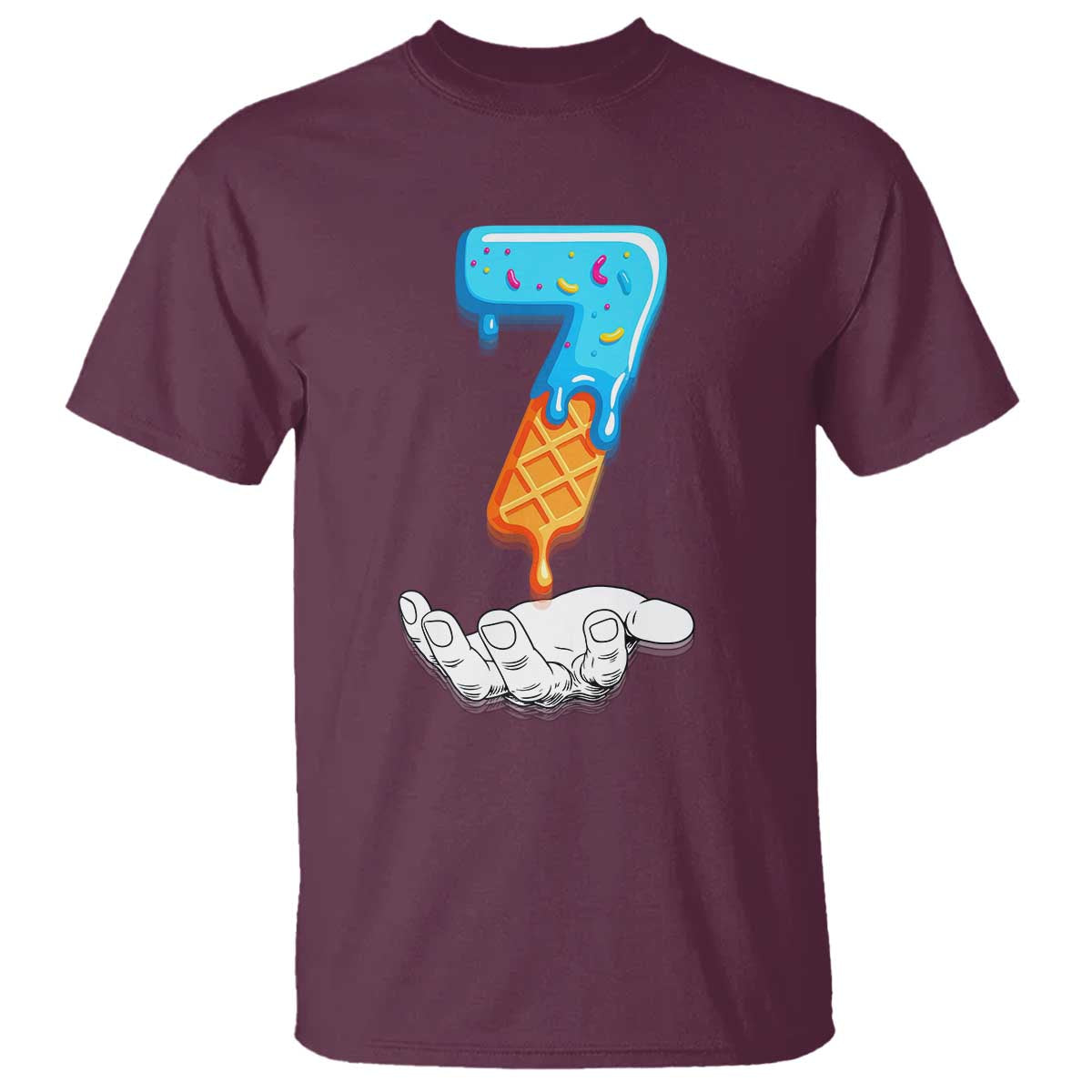 Funny 67 Six Seven Meme Couple Matching T Shirt Number 7 Baseball Ice Cream Drip TS10 Maroon Print Your Wear