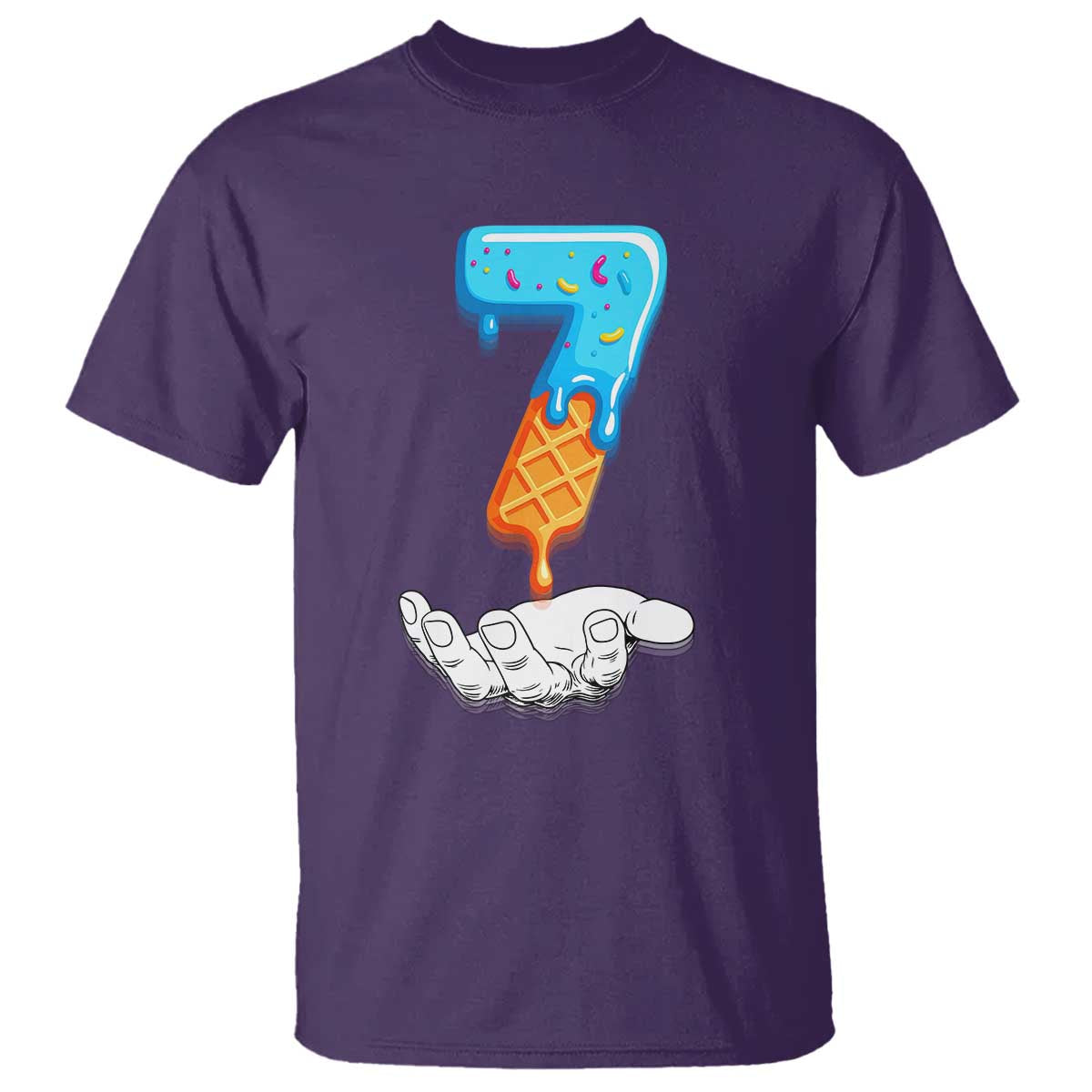 Funny 67 Six Seven Meme Couple Matching T Shirt Number 7 Baseball Ice Cream Drip TS10 Purple Print Your Wear
