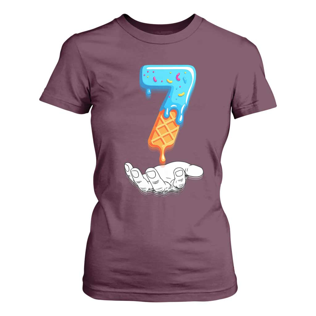Funny 67 Six Seven Meme Couple Matching T Shirt For Women Number 7 Baseball Ice Cream Drip TS10 Maroon Print Your Wear