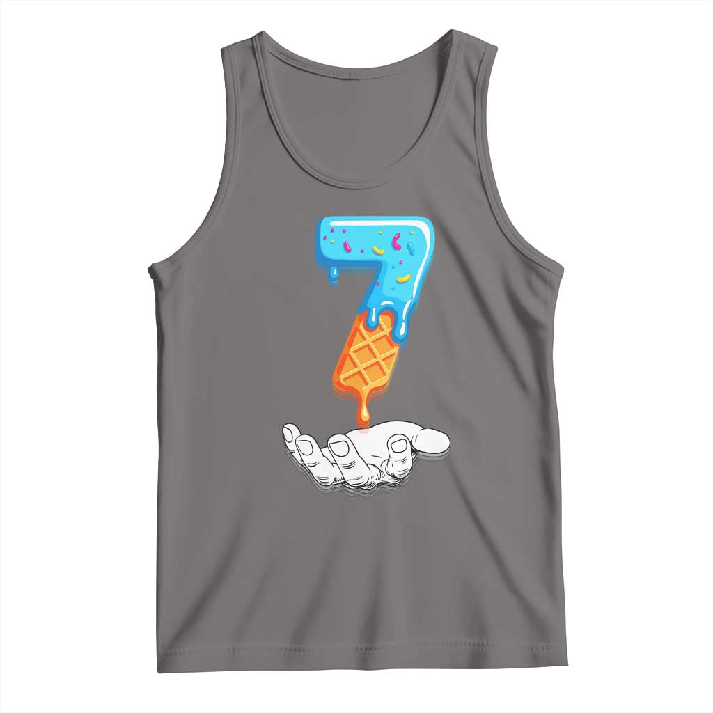 Funny 67 Six Seven Meme Couple Matching Tank Top Number 7 Baseball Ice Cream Drip TS10 Deep Heather Print Your Wear