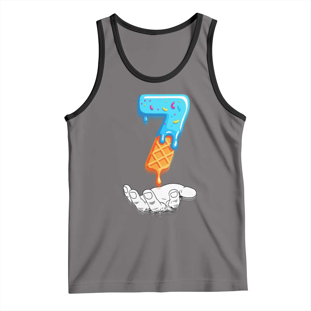 Funny 67 Six Seven Meme Couple Matching Tank Top Number 7 Baseball Ice Cream Drip TS10 Deep Heather Black Print Your Wear