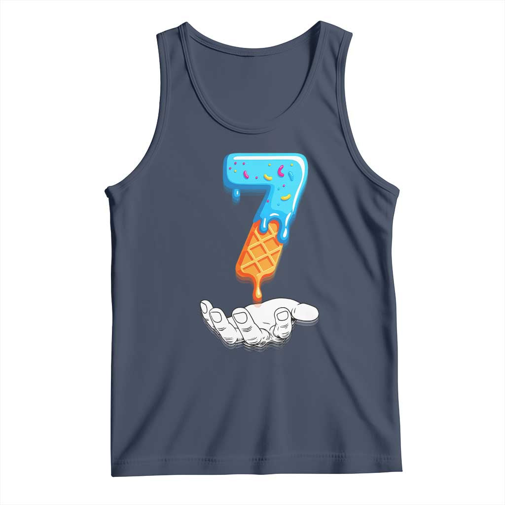 Funny 67 Six Seven Meme Couple Matching Tank Top Number 7 Baseball Ice Cream Drip TS10 Navy Print Your Wear