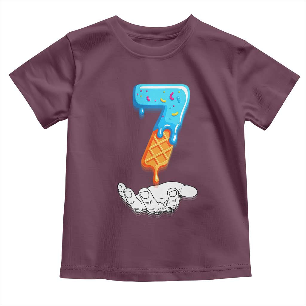 Funny 67 Six Seven Meme Couple Matching Toddler T Shirt Number 7 Baseball Ice Cream Drip TS10 Maroon Print Your Wear