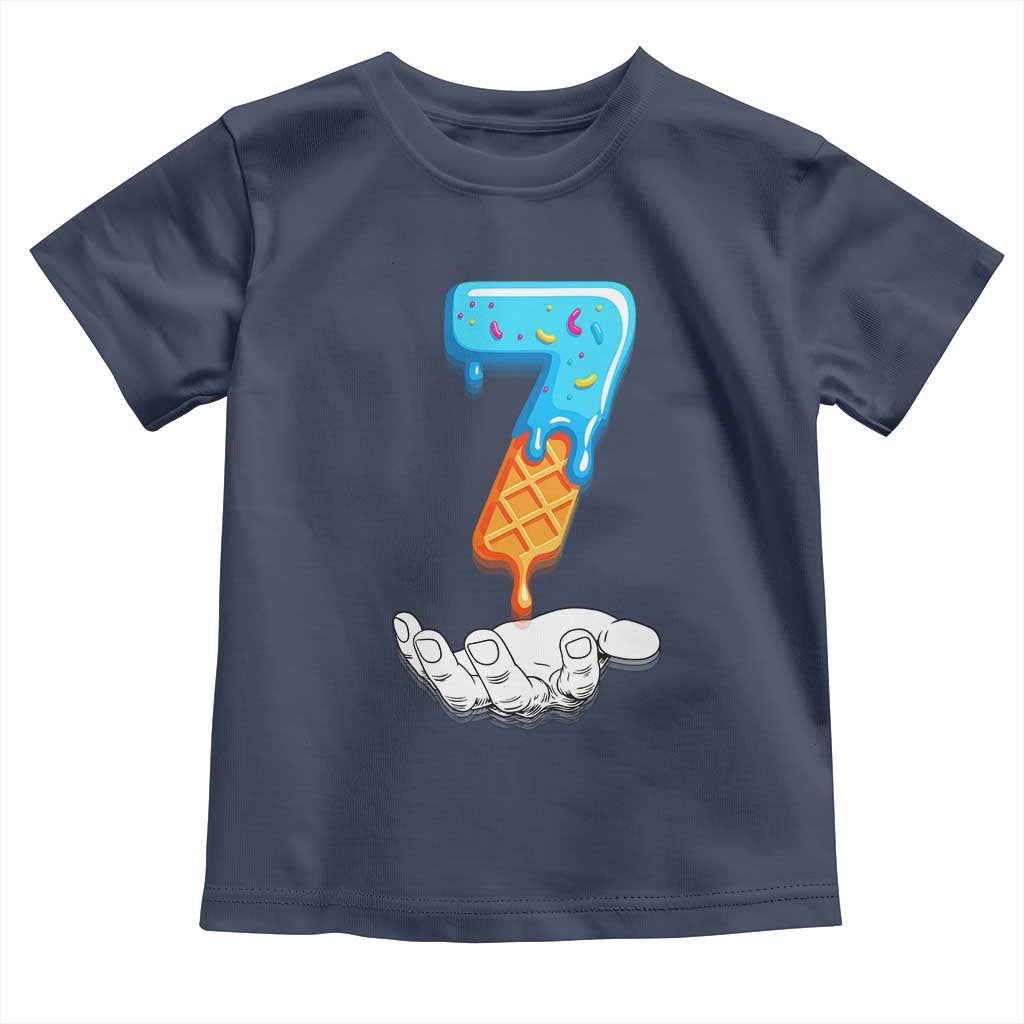 Funny 67 Six Seven Meme Couple Matching Toddler T Shirt Number 7 Baseball Ice Cream Drip TS10 Navy Print Your Wear