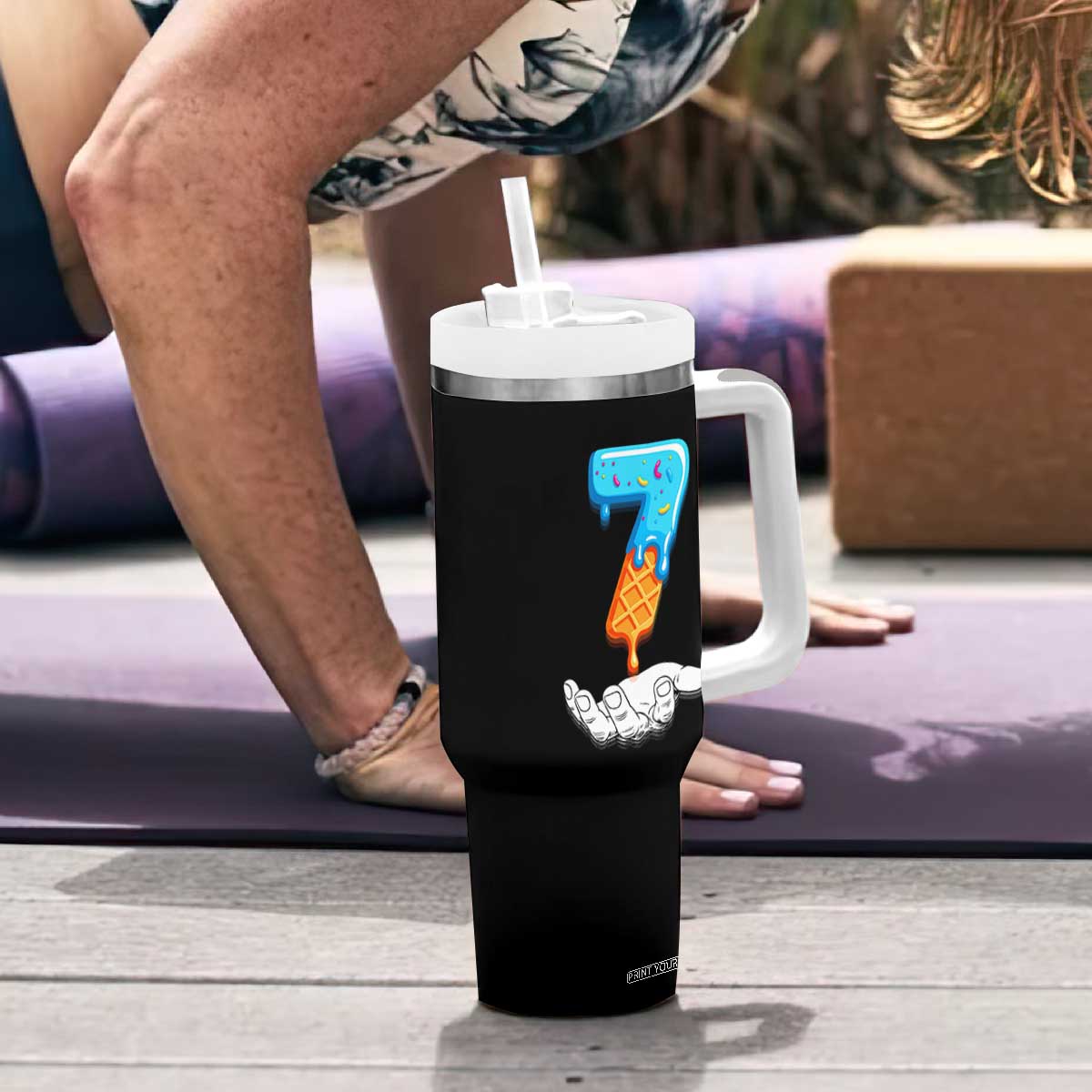 Funny 67 Six Seven Meme Couple Matching Tumbler With Handle Number 7 Baseball Ice Cream Drip TS10 Print Your Wear