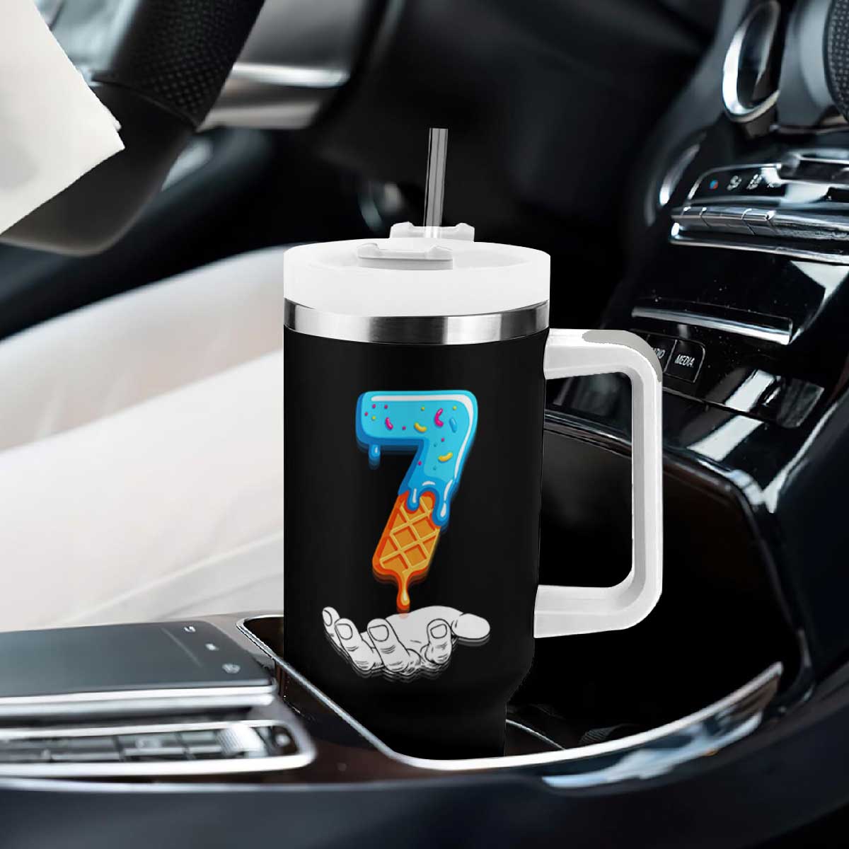 Funny 67 Six Seven Meme Couple Matching Tumbler With Handle Number 7 Baseball Ice Cream Drip TS10 Print Your Wear