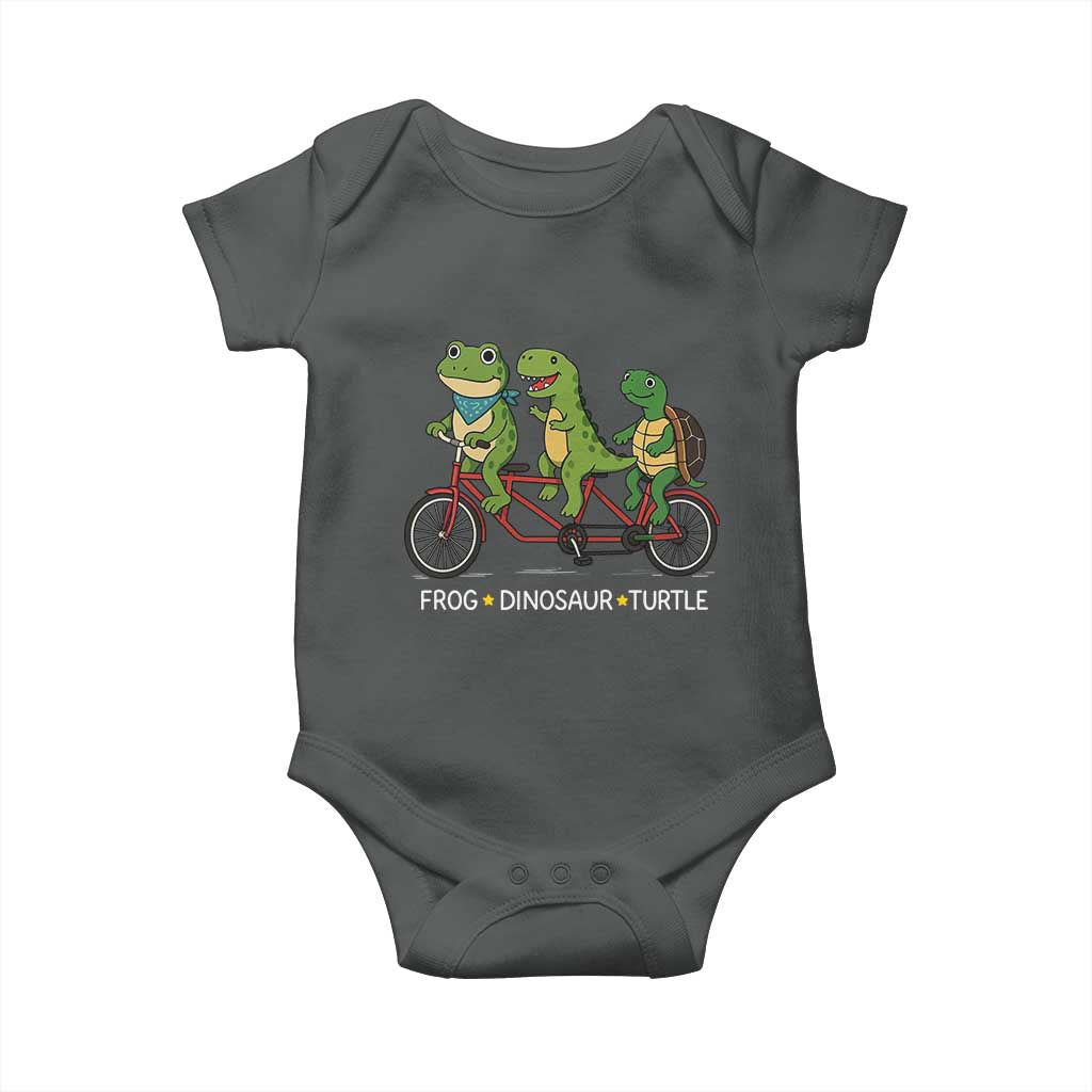 Subtle FDT Baby Onesie Frog Dinosaur Turtle Political Satire TS10 Dark Heather Print Your Wear
