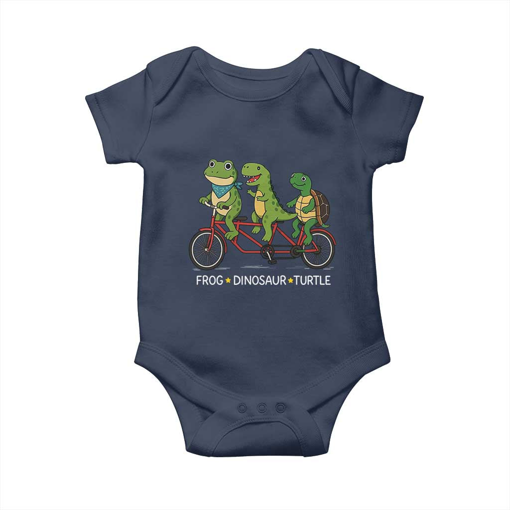 Subtle FDT Baby Onesie Frog Dinosaur Turtle Political Satire TS10 Navy Print Your Wear