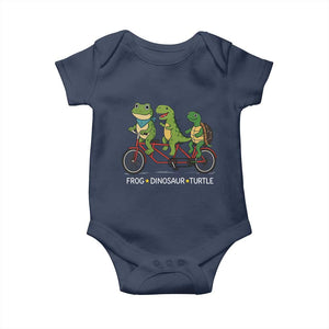 Subtle FDT Baby Onesie Frog Dinosaur Turtle Political Satire TS10 Navy Print Your Wear