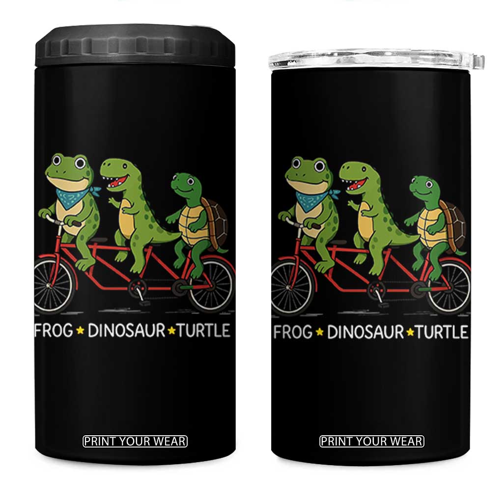 Subtle FDT 4 in 1 Can Cooler Tumbler Frog Dinosaur Turtle Political Satire TS10 One Size: 16 oz Black Print Your Wear