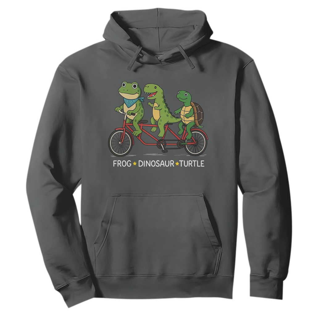 Subtle FDT Hoodie Frog Dinosaur Turtle Political Satire TS10 Dark Heather Print Your Wear