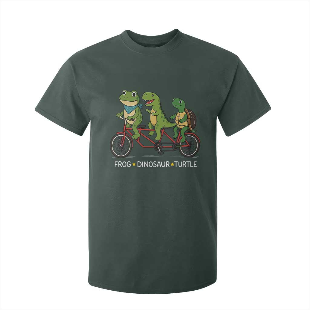 Subtle FDT T Shirt For Kid Frog Dinosaur Turtle Political Satire TS10 Dark Forest Green Print Your Wear