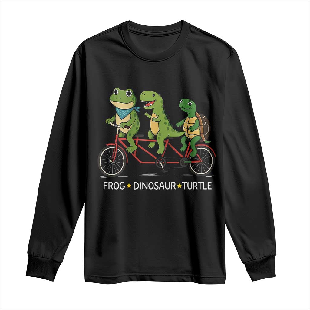 Subtle FDT Long Sleeve Shirt Frog Dinosaur Turtle Political Satire - Print Your Wear