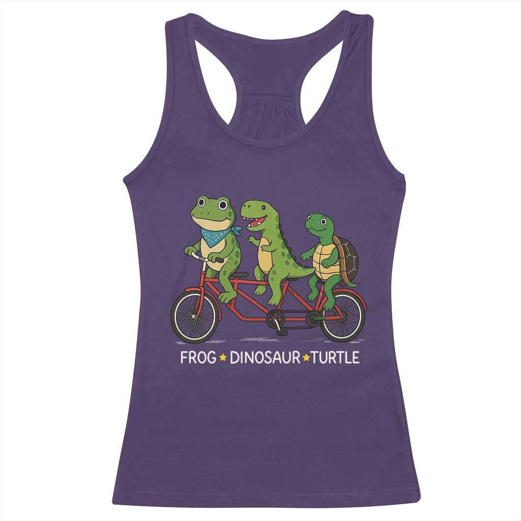 Subtle FDT Racerback Tank Top Frog Dinosaur Turtle Political Satire TS10 Purple Print Your Wear