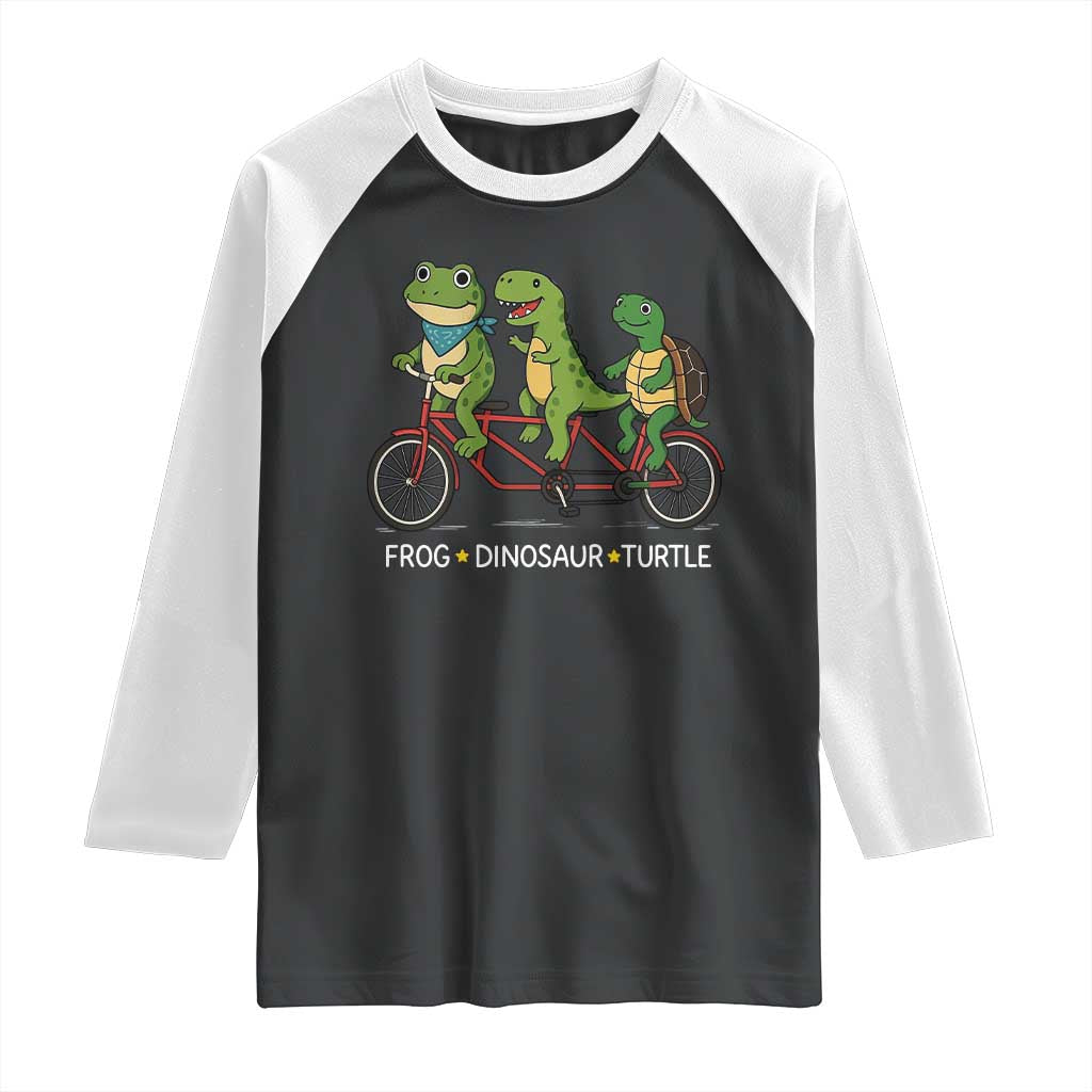 Subtle FDT Raglan Shirt Frog Dinosaur Turtle Political Satire TS10 Black White Print Your Wear