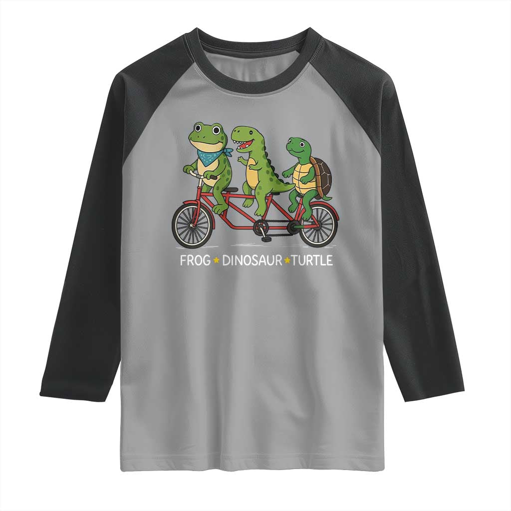 Subtle FDT Raglan Shirt Frog Dinosaur Turtle Political Satire TS10 Sport Gray Black Print Your Wear