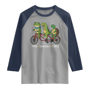 Subtle FDT Raglan Shirt Frog Dinosaur Turtle Political Satire TS10 Sport Gray Navy Print Your Wear