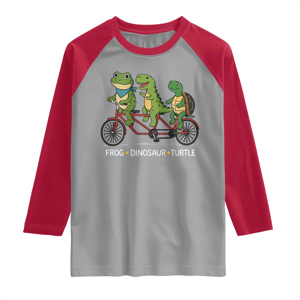 Subtle FDT Raglan Shirt Frog Dinosaur Turtle Political Satire TS10 Sport Gray Red Print Your Wear