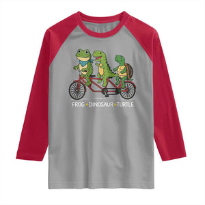 Subtle FDT Raglan Shirt Frog Dinosaur Turtle Political Satire TS10 Sport Gray Red Print Your Wear