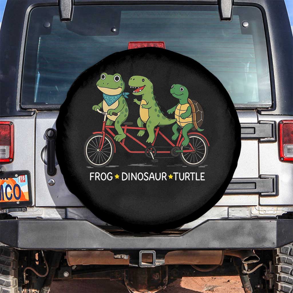 Subtle FDT Spare Tire Cover Frog Dinosaur Turtle Political Satire TS10 No hole Black Print Your Wear