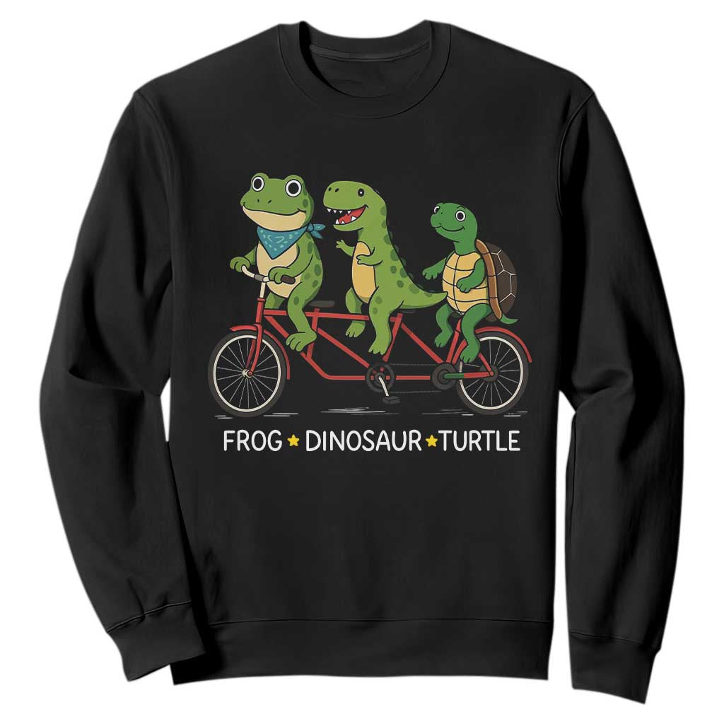 Subtle FDT Sweatshirt Frog Dinosaur Turtle Political Satire TS10 Black Print Your Wear